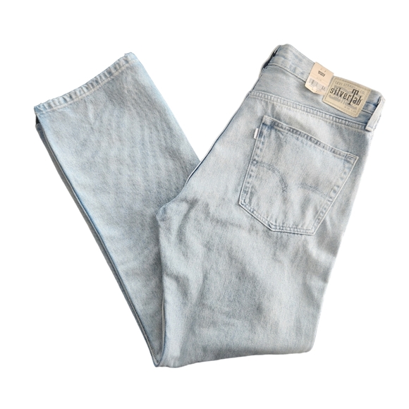 Levi's SilverTab Straight Distressed Denim Jeans Men's 36x34 Country Western - Picture 8 of 11